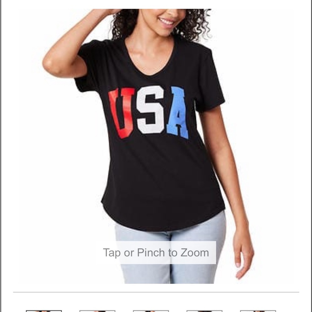 Brand new women USA black T shirt L NWT - Picture 4 of 6